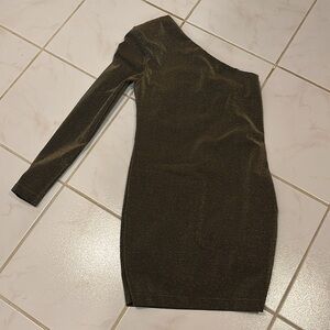 Beautiful AllSaints Shimmering Gold Dress - size 6